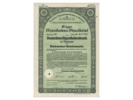 NĚMECKO. Deutsche Hypothekenbank in Weimar. 1941.