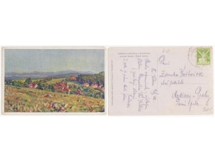 Česká Kubice. Reprodukce obrazu Jaroslava Maška.