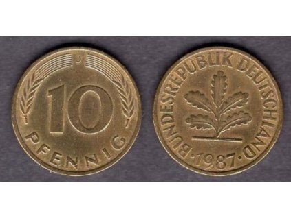 NĚMECKO. 10 pfennig 1987/J.
