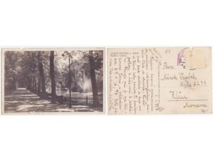 Rožnov pod Radhoštěm. Partie z parku 1939.