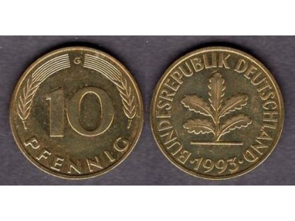 NĚMECKO. 10 pfennig 1993/G.