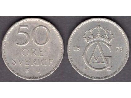 ŠVÉDSKO. 50 öre 1973. KM-837