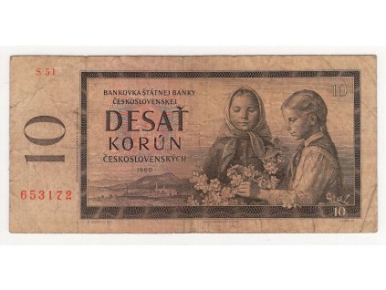 ČESKOSLOVENSKO. 10 korun 1960. Série S 51. Hej. 97c.