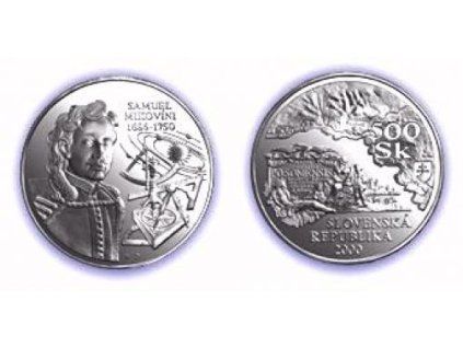 SLOVENSKO. 500 Sk 2000. Mikovíni. Ag. PROOF.