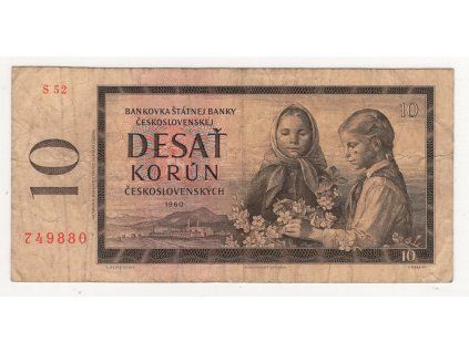 ČESKOSLOVENSKO. 10 korun 1960. Série S 52. Hej. 97c.