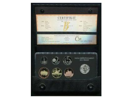 ČESKO. Sada oběžných mincí 2011. PROOF. Kůže.