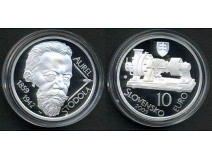 SLOVENSKO. 10 Euro 2009. Aurel Stodola. Ag. PROOF.