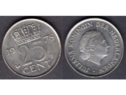 NIZOZEMÍ. 25 cents 1978.