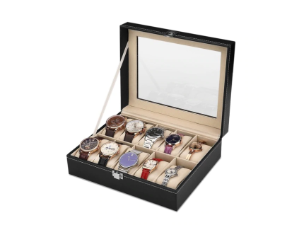 Black PU Leather 2 3 6 10 12 8 2 Slots Wrist Watch Display Box Storage.jpg 640x640