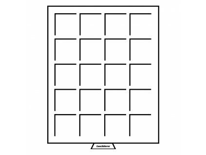Box s 20 čtvercovými poli o rozměru 48×48 mm, kouřová barva