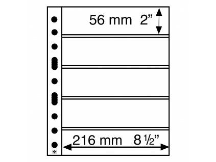 Plastové listy GRANDE, s 5 horizontálními (rozdělujícími) páskami, černé