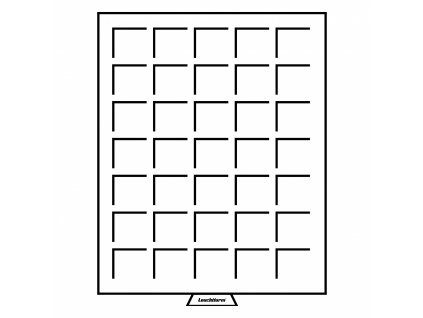 Box se 35 čtvercovými poli o rozměru 35×35 mm, kouřová barva