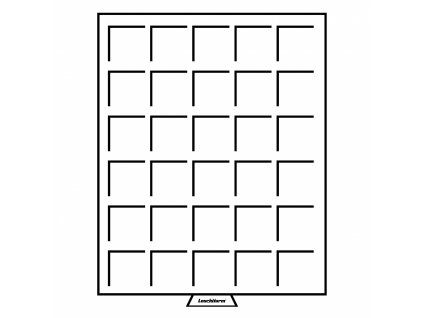 Box se 30 čtvercovými poli o rozměru 38×38 mm, kouřová barva