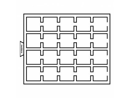 Box na 20 kapslí o rozměru 50×50 mm, kouřová barva