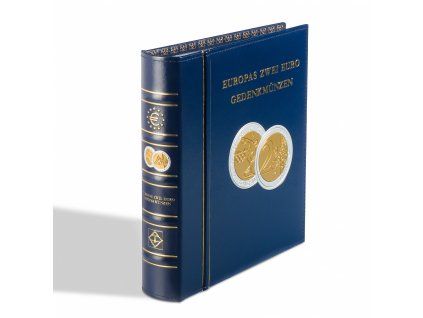 Album OPTIMA "European 2€ commermomative coins", na mince, část 1, s kazetou, modrá