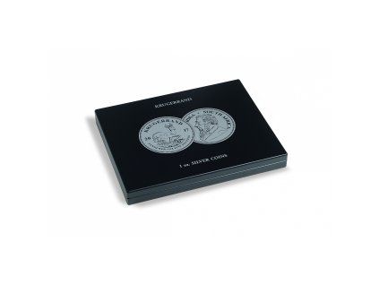Kazeta, na 20 stříbrných mincí v kapslích - Krugerrand, černá