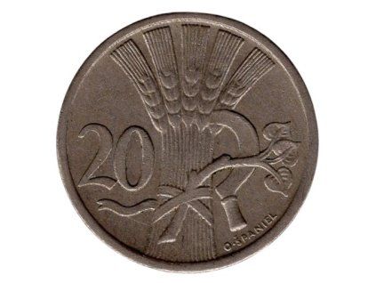 ČESKOSLOVENSKO. 20 haléřů 1937.