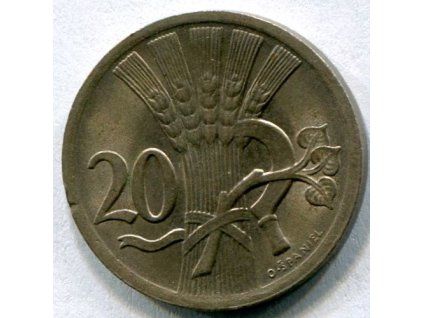 ČESKOSLOVENSKO. 20 haléřů 1938.