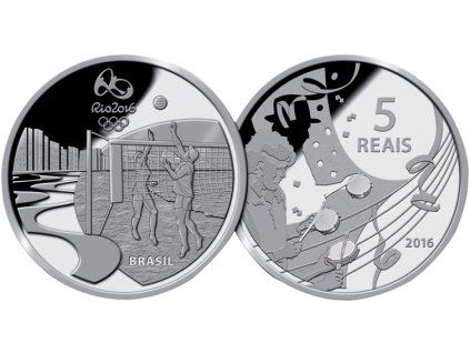 2016 brazil silver 5 reais volleyball samba coin.tmb slide 1900