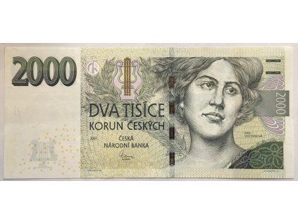 ČESKO. 2000 korun 2007. Série K 01. Hej. CZ 27.