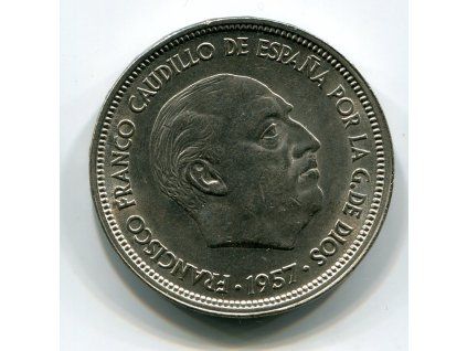 ŠPANĚLSKO. 50 pesetas 1957/58.