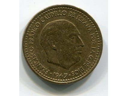 ŠPANĚLSKO. 1 peseta 1947/53.