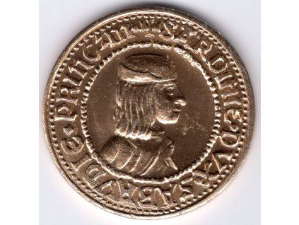 11 - SAVOJSKO. Karel I. Dukát (1483-1490). Kopie, eloxovaný hliník..