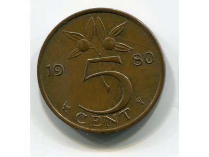 NIZOZEMÍ. 5 cents 1980. KM-181