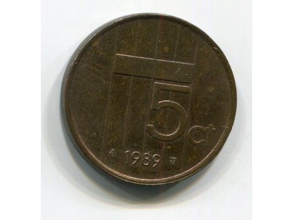 NIZOZEMÍ. 5 cents 1989. KM-202