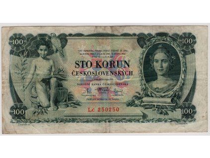 ČESKOSLOVENSKO. 100 korun 1931. Série Lc. Nov. 23c.