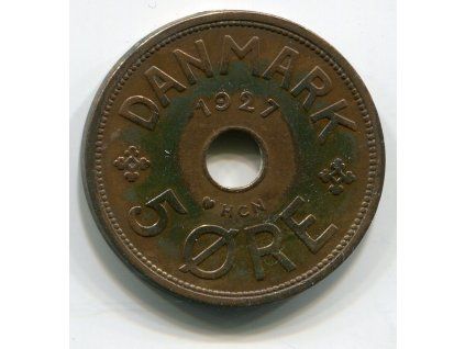 DÁNSKO. 5 öre 1927. KM-828.2