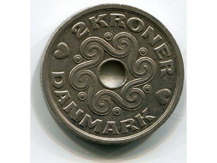 DÁNSKO. 2 kroner 1992.