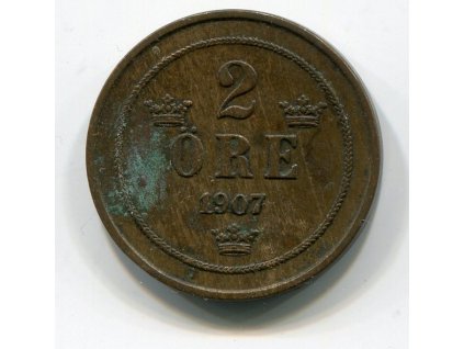 ŠVÉDSKO. 2 öre 1907.