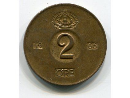 ŠVÉDSKO. 2 öre 1966.