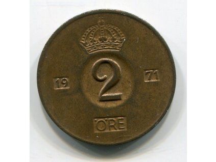ŠVÉDSKO. 2 öre 1971.