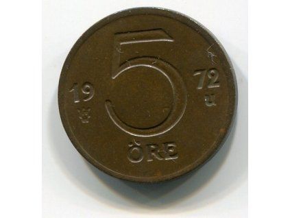 ŠVÉDSKO. 5 öre 1972. KM-845