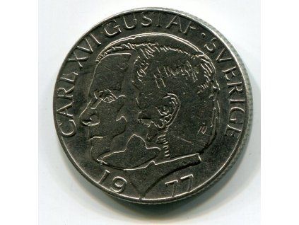 ŠVÉDSKO. 1 krona 1977.