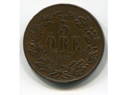 ŠVÉDSKO. 5 öre 1867.