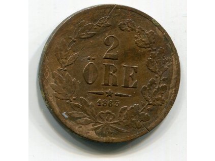 ŠVÉDSKO. 2 öre 1863.