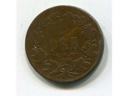 ŠVÉDSKO. 2 öre 1858.