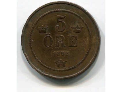 ŠVÉDSKO. 5 öre 1892.