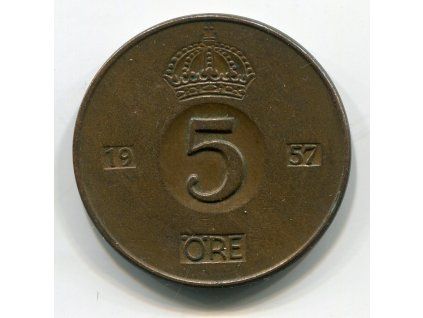 ŠVÉDSKO. 5 öre 1957.