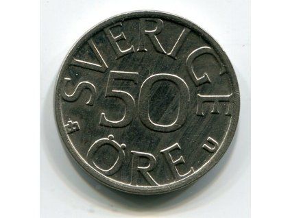 ŠVÉDSKO. 50 öre 1977. KM-855