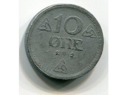 NORSKO. 10 öre 1942. Zn.