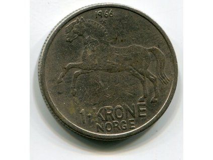 NORSKO. 1 krone 1966. KM-409