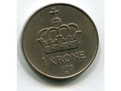 NORSKO. 1 krone 1975. KM-419