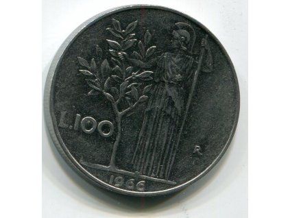 ITÁLIE. 100 lire 1966.