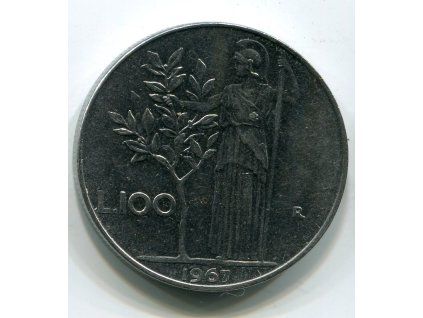 ITÁLIE. 100 lire 1967.