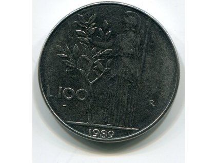 ITÁLIE. 100 lire 1989.
