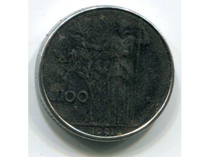 ITÁLIE. 100 lire 1991.
